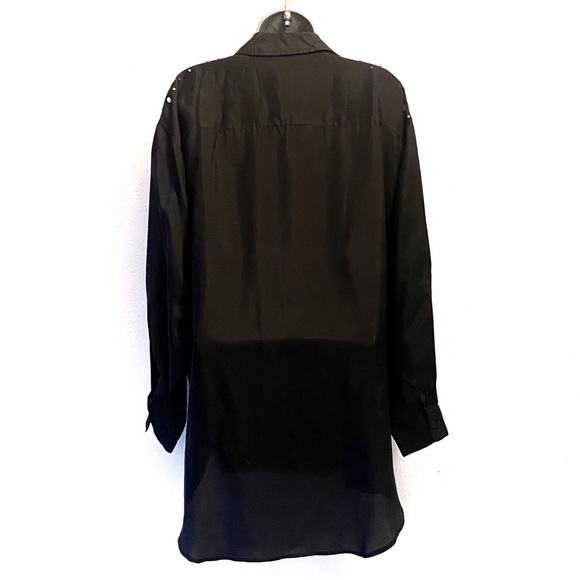 Vintage Black Oversized Button Down Shirt Size Large - Picture 4 of 5